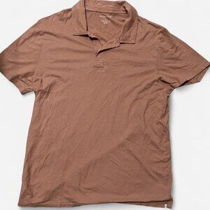 Taylor Stitch Polo Shirt Mens Size 42 Apricot Brown Orange Classic Golf Preppy